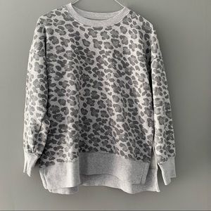 Aerie Tops | Aerie Grey Leopard Print Crewneck Sweatshirt Size S | Color: Gray | Size: S | Kaylasthreads94's Closet